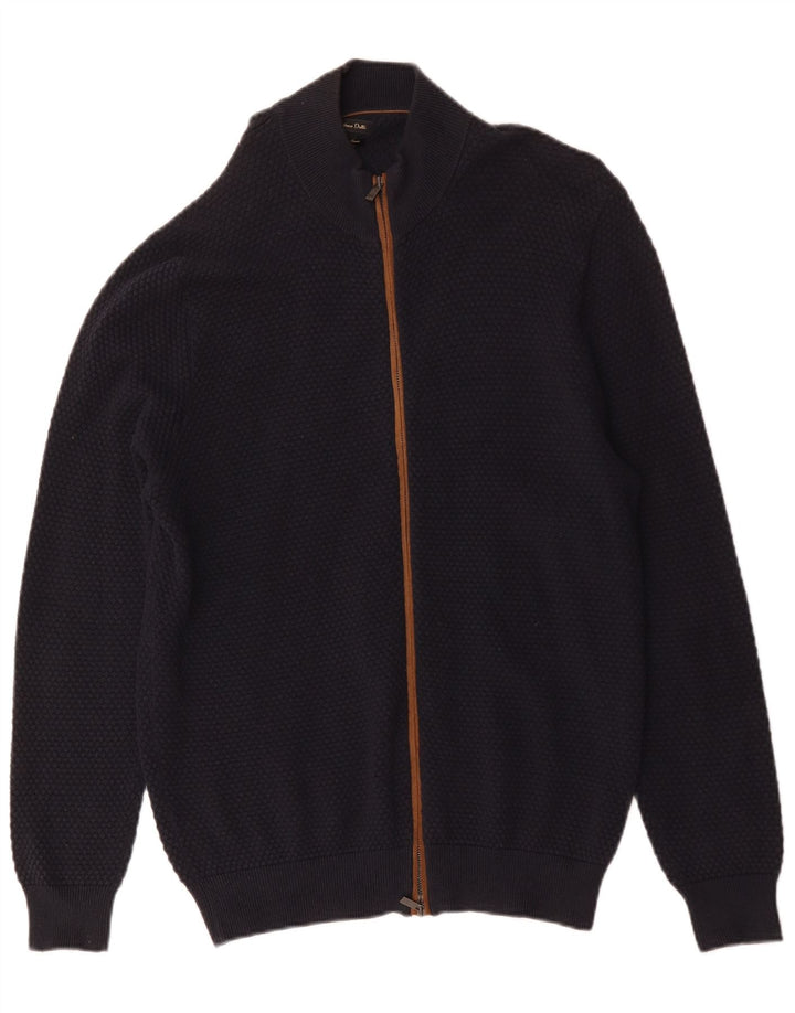 Massimo Dutti Pull Cardigan Homme 2XL Bleu Marine Coton