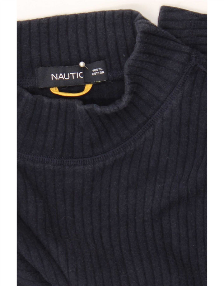 Nautica Haut à manches longues pour homme en coton color block bleu marine moyen