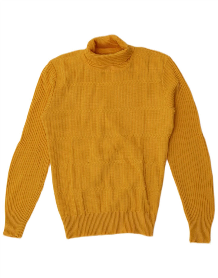 Orlon Pull Col Roulé Homme IT 50 Polyacrylique Jaune Moyen
