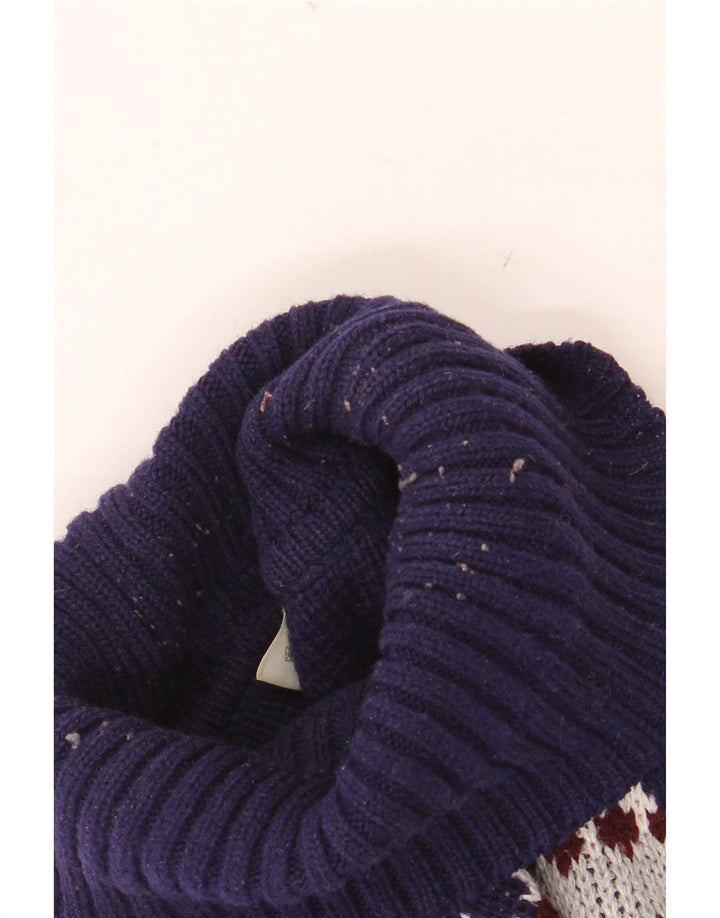 VINTAGE Pull col roulé pour homme IT 52/54 Grand Gris Fair Isle