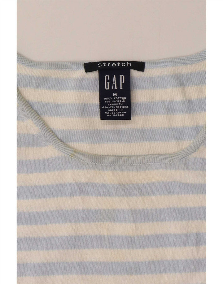 Gap Womens Vest Tank Top UK 12 Coton rayé bleu moyen
