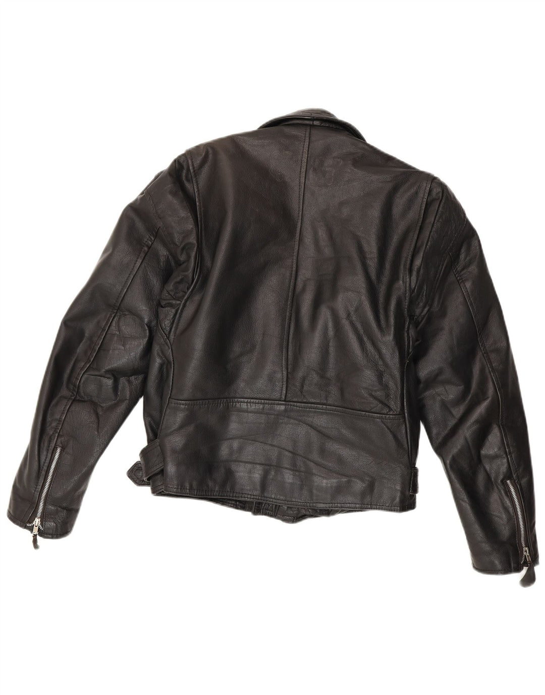 Veste de motard en cuir vintage pour hommes IT 44 XS Noir