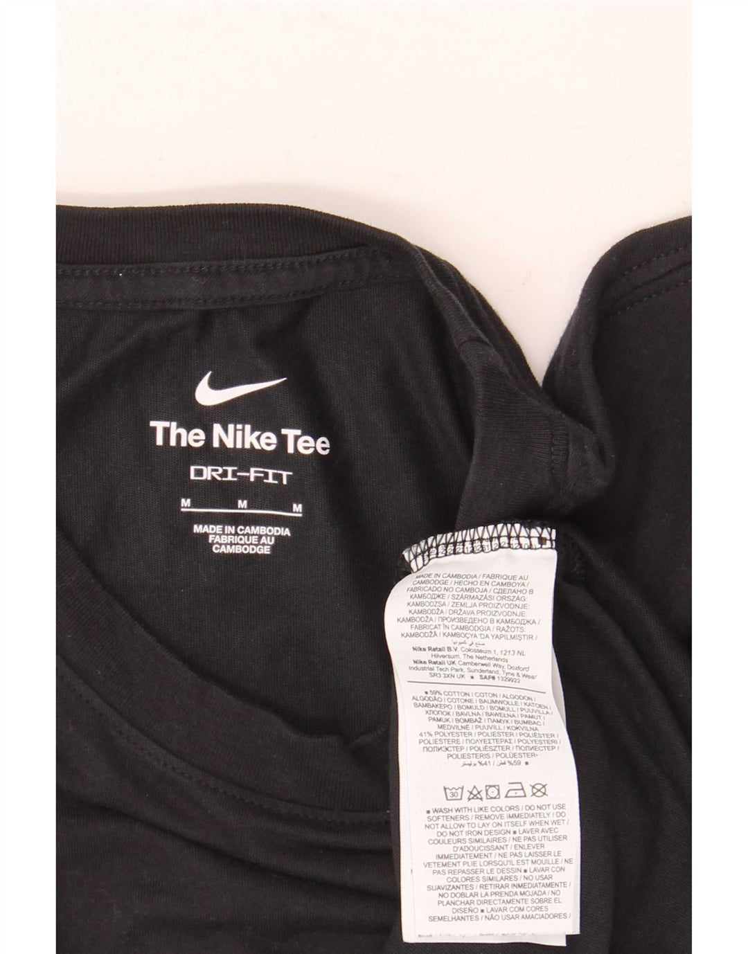Nike Hommes Dri Fit Graphic T-Shirt Haut Noir Moyen Coton
