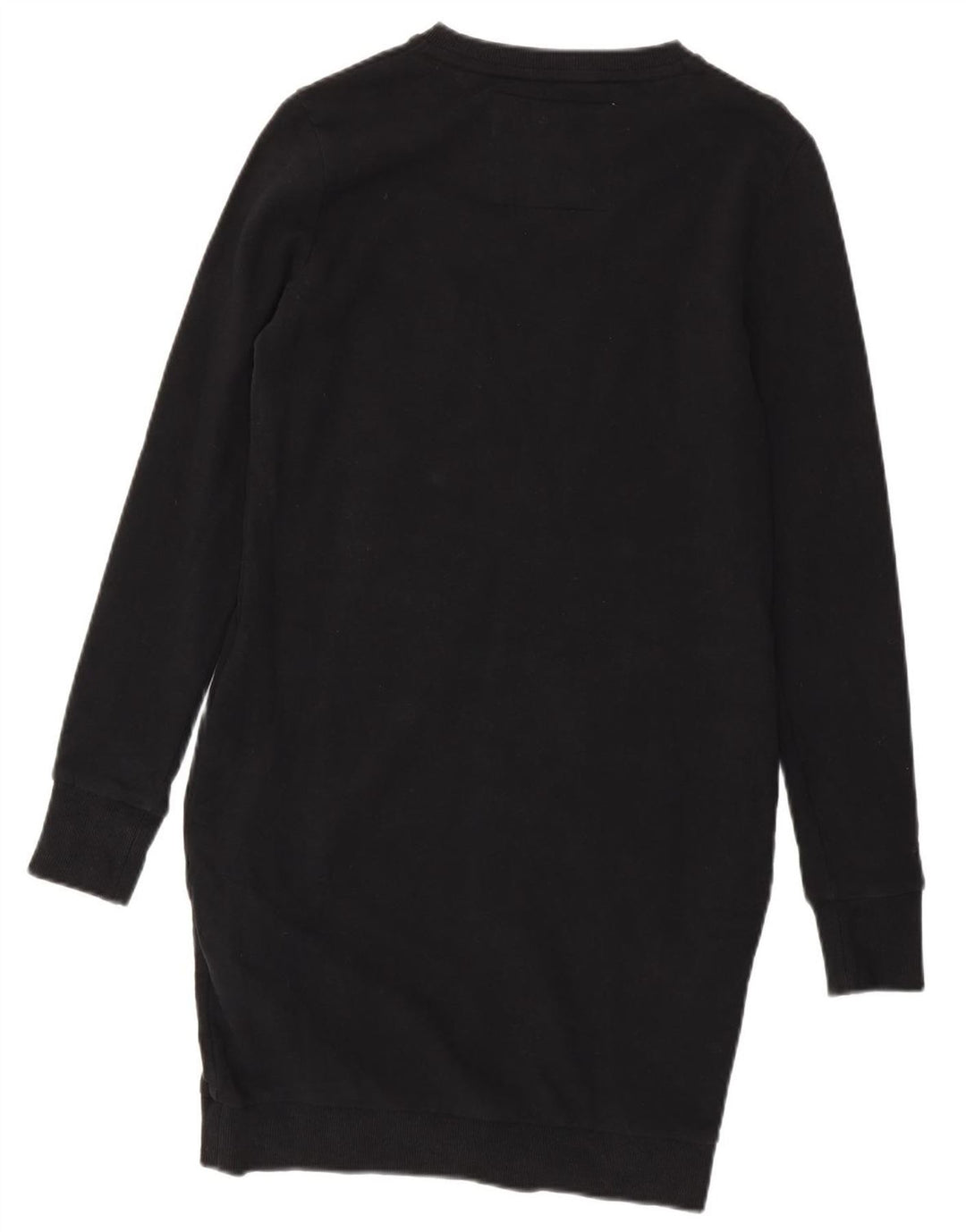 SUPERDRY Robe sweat-shirt graphique pour femme UK 12, coton noir moyen