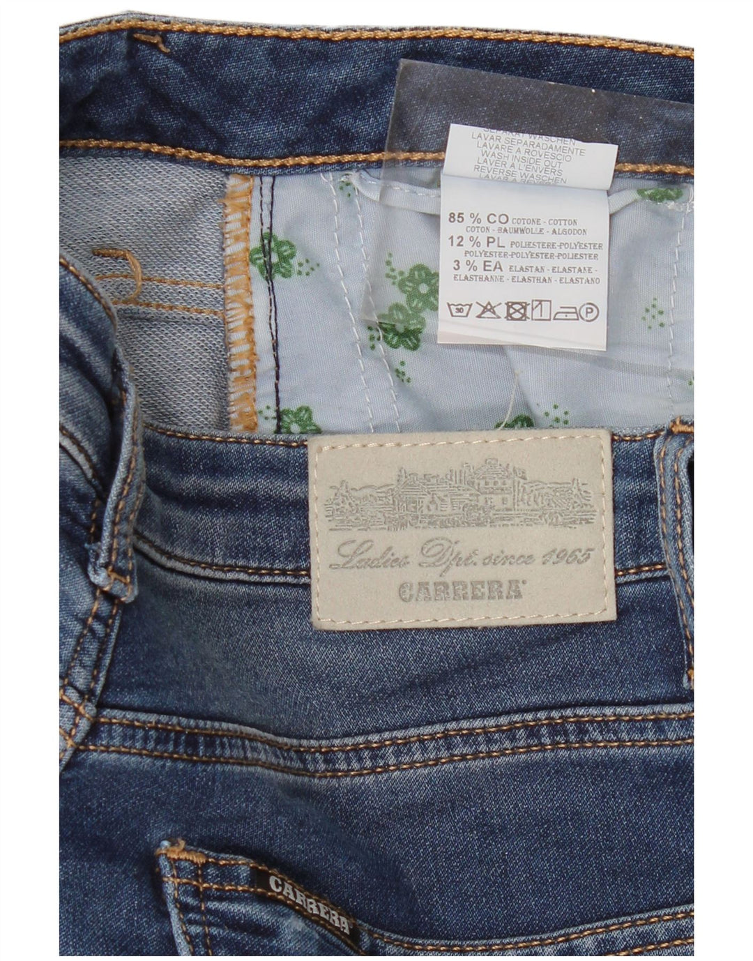 Carrera Jean Slim Crop Femme W30 L25 Bleu Marine Coton