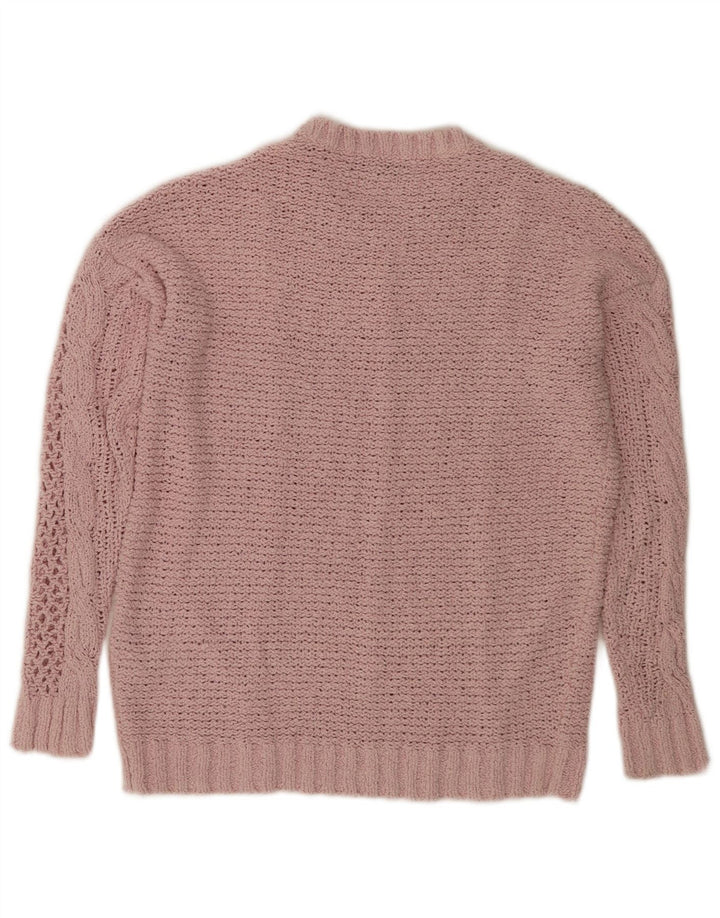 Marks & Spencer Pull surdimensionné à col rond pour femme UK 10 Petit Rose