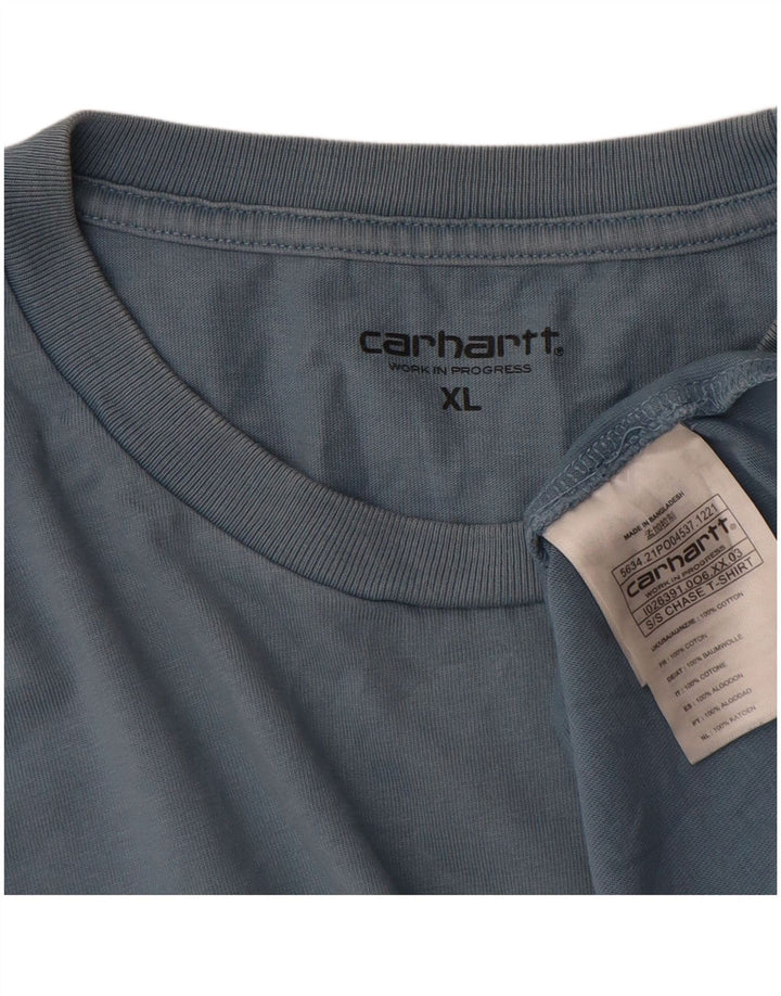 Carhartt T-Shirt Homme Top XL Bleu Coton