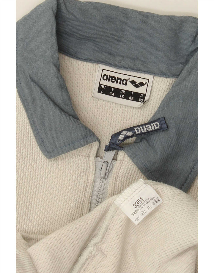 Arena Veste de survêtement graphique pour femme UK 16 Large Blanc Colorblock