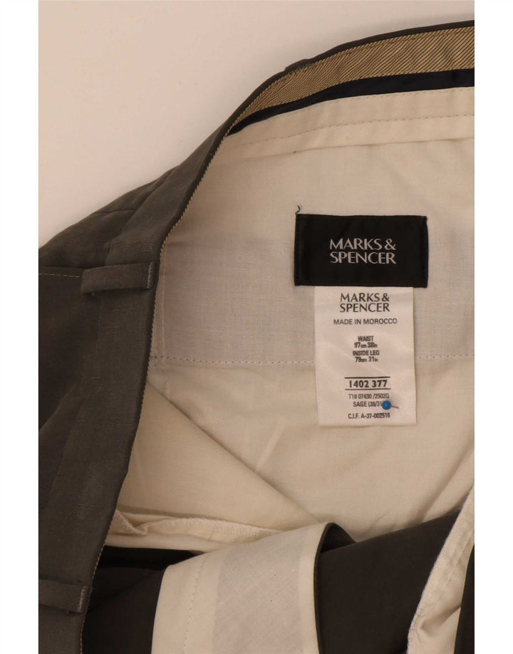 Marks & Spencer Pantalon de costume pour homme W38 L31 Gris Lyocell
