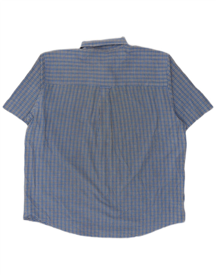 Chaps Chemise à Manches Courtes Homme XL Bleu à Carreaux Coton