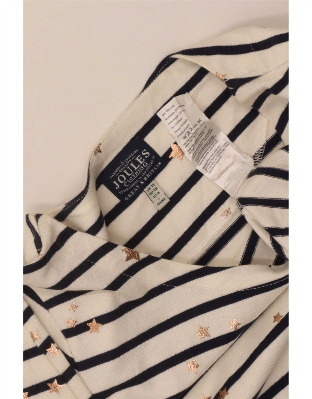 Joules Robe fourreau à motif abstrait pour femme UK 10 Petites rayures blanches