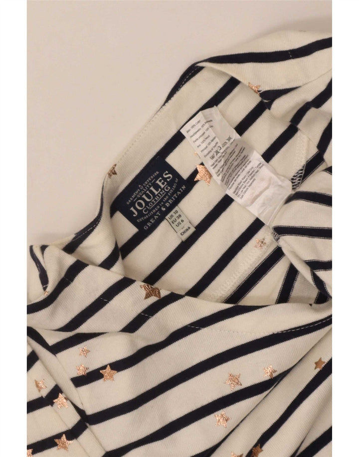 Joules Robe fourreau à motif abstrait pour femme UK 10 Petites rayures blanches