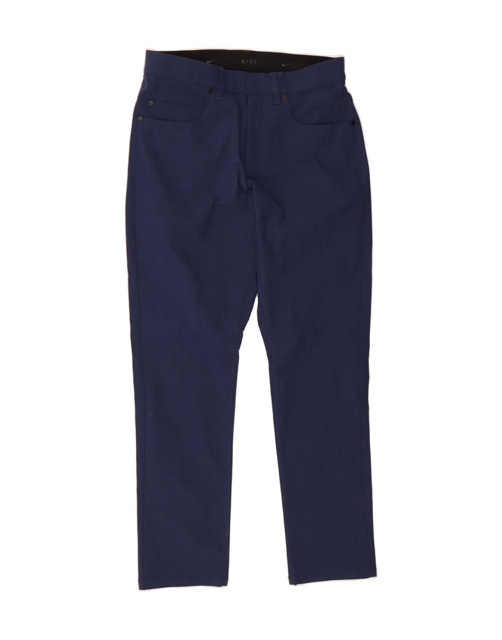 NIKE Womens Slim Fit Casual Trousers W28 L30 Navy Blue Polyester Vintage Nike and Second-Hand Nike from Messina Hembry 