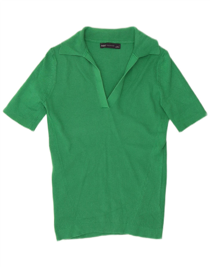 Marks & Spencer Polo tricoté pour femme UK 8 Small Vert