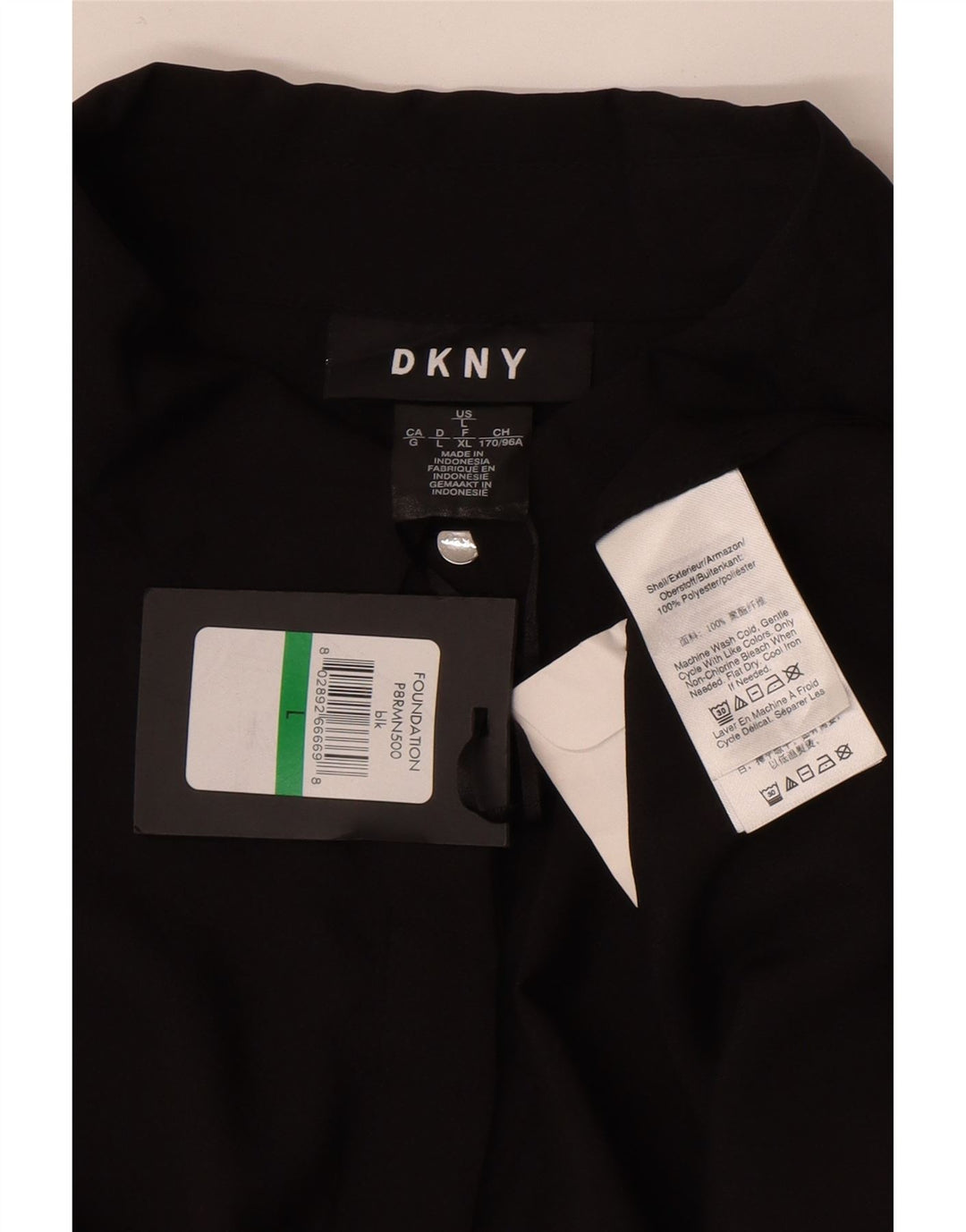 Dkny Chemise Chemisier Femme UK 44 Large Noir Polyester