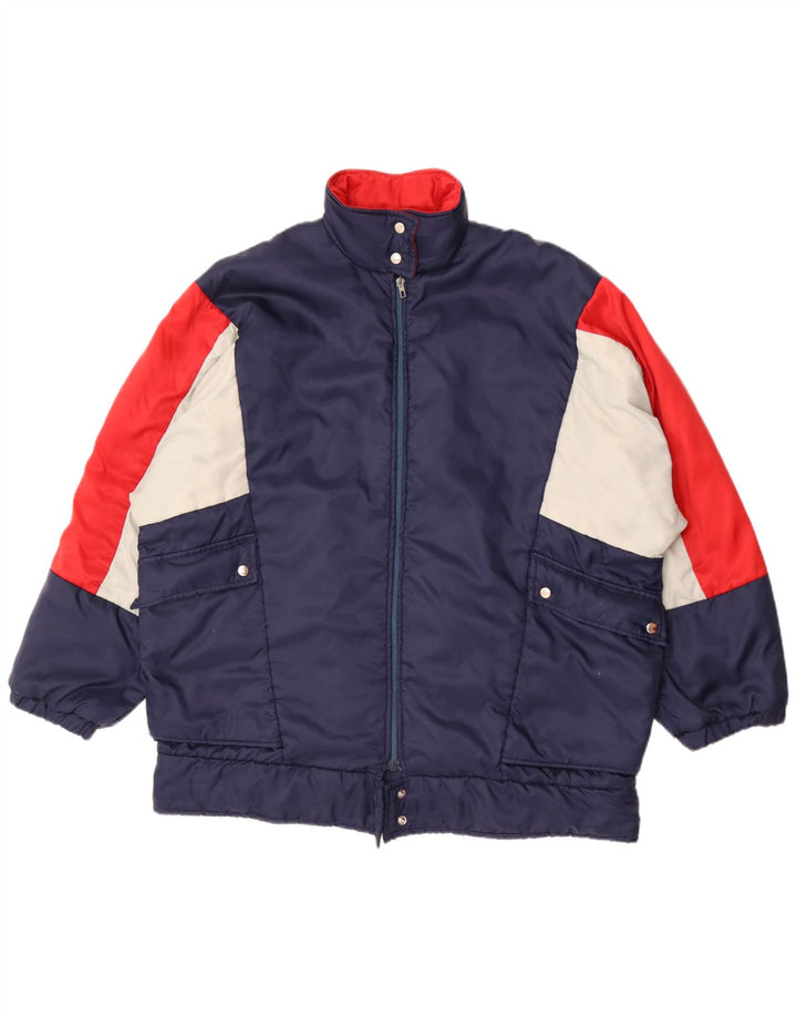 vintage Mens Survêtement Top Veste 2XL Bleu Marine Colourblock