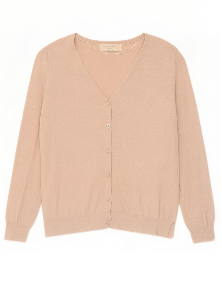 Zara Cardigan Femme Pull UK 12 Beige Moyen