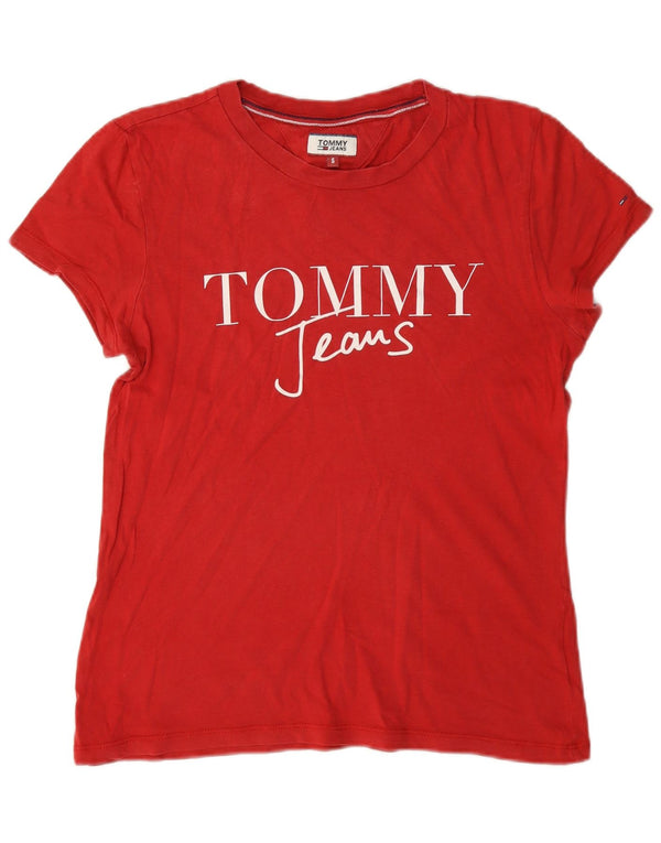 Tommy Hilfiger T-shirt graphique pour femme UK 10 Small Rouge