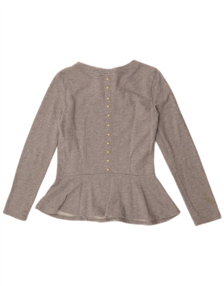 MET Chemisier à manches longues pour femme UK 10 Petit Gris Coton