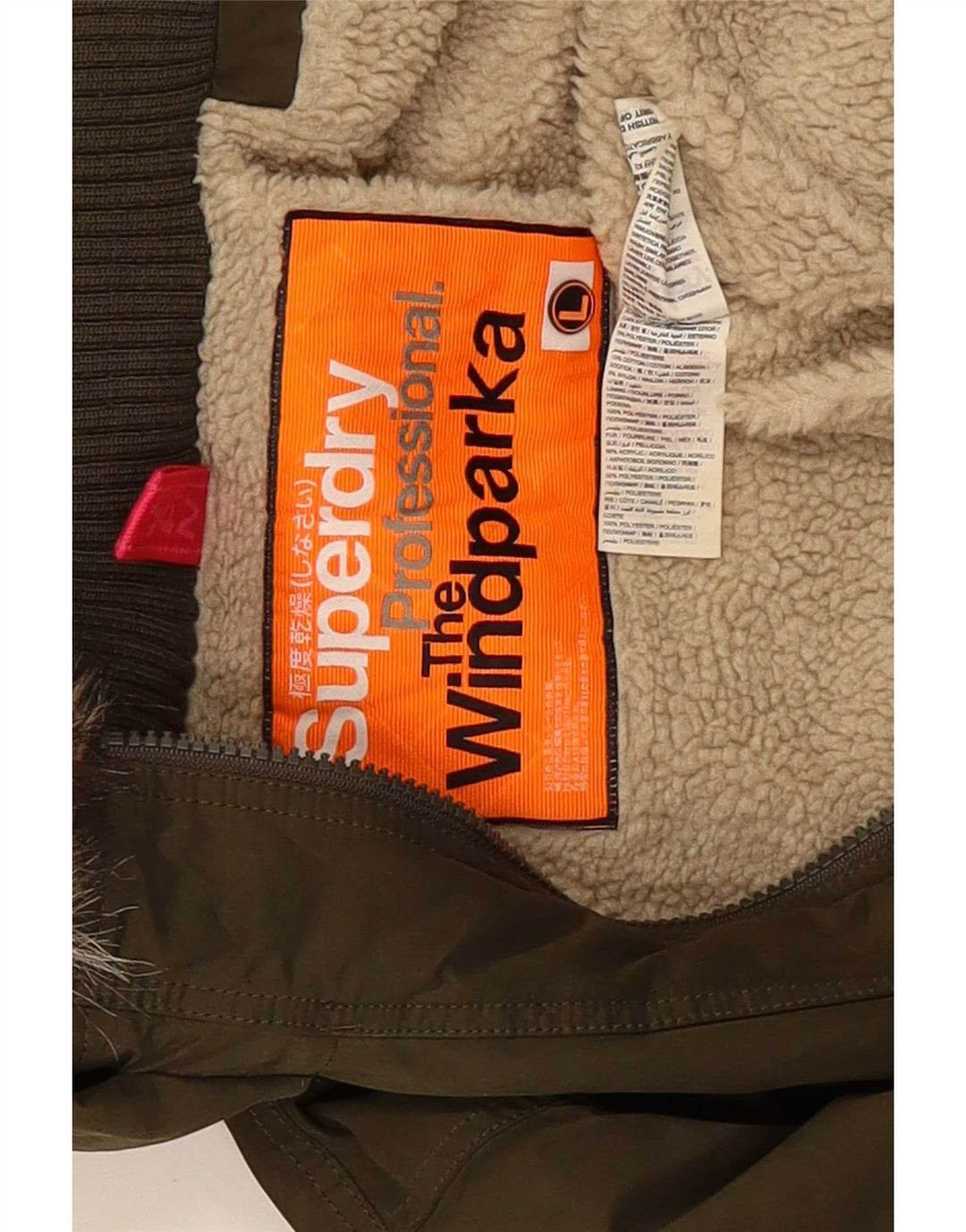 Superdry Veste Parka À Capuche Femme UK 14 Large Vert Polyester