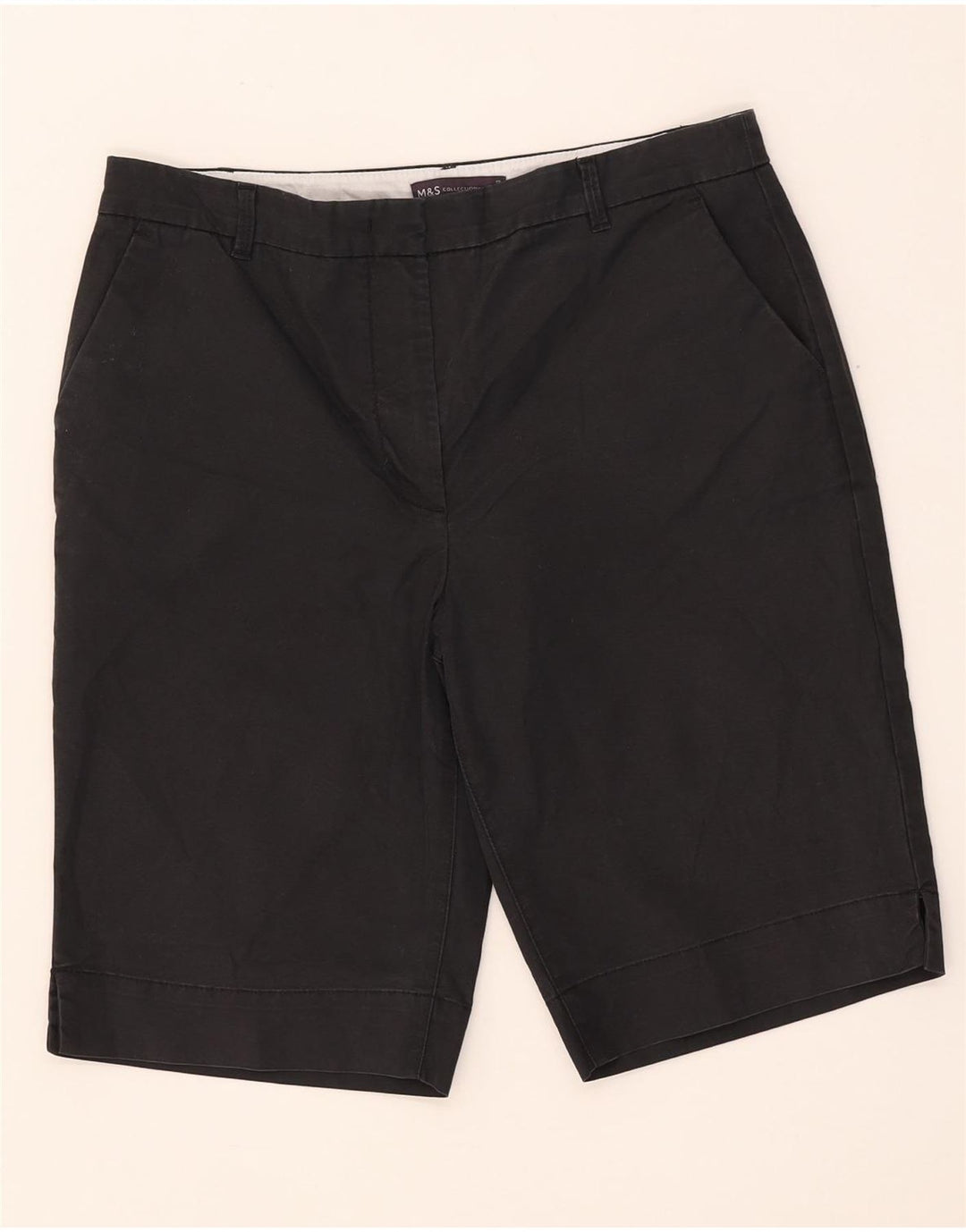 Marks & Spencer Short Chino Femme UK 12 Medium W32 Coton Noir
