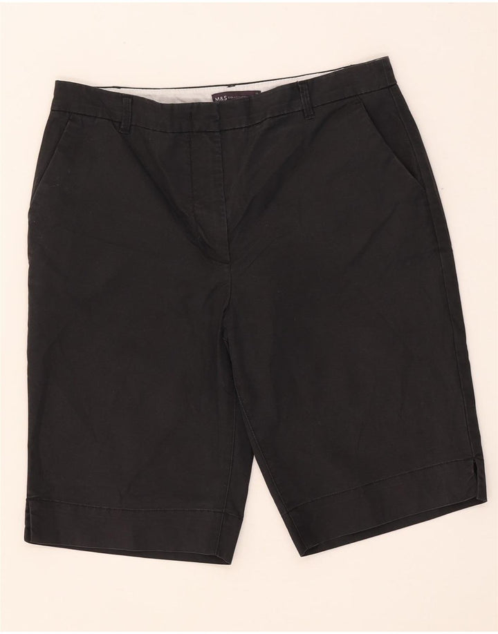 Marks & Spencer Short Chino Femme UK 12 Medium W32 Coton Noir