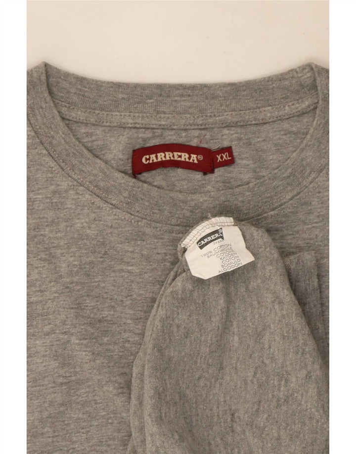 Carrera T-Shirt Homme Top 2XL Gris Moucheté Coton