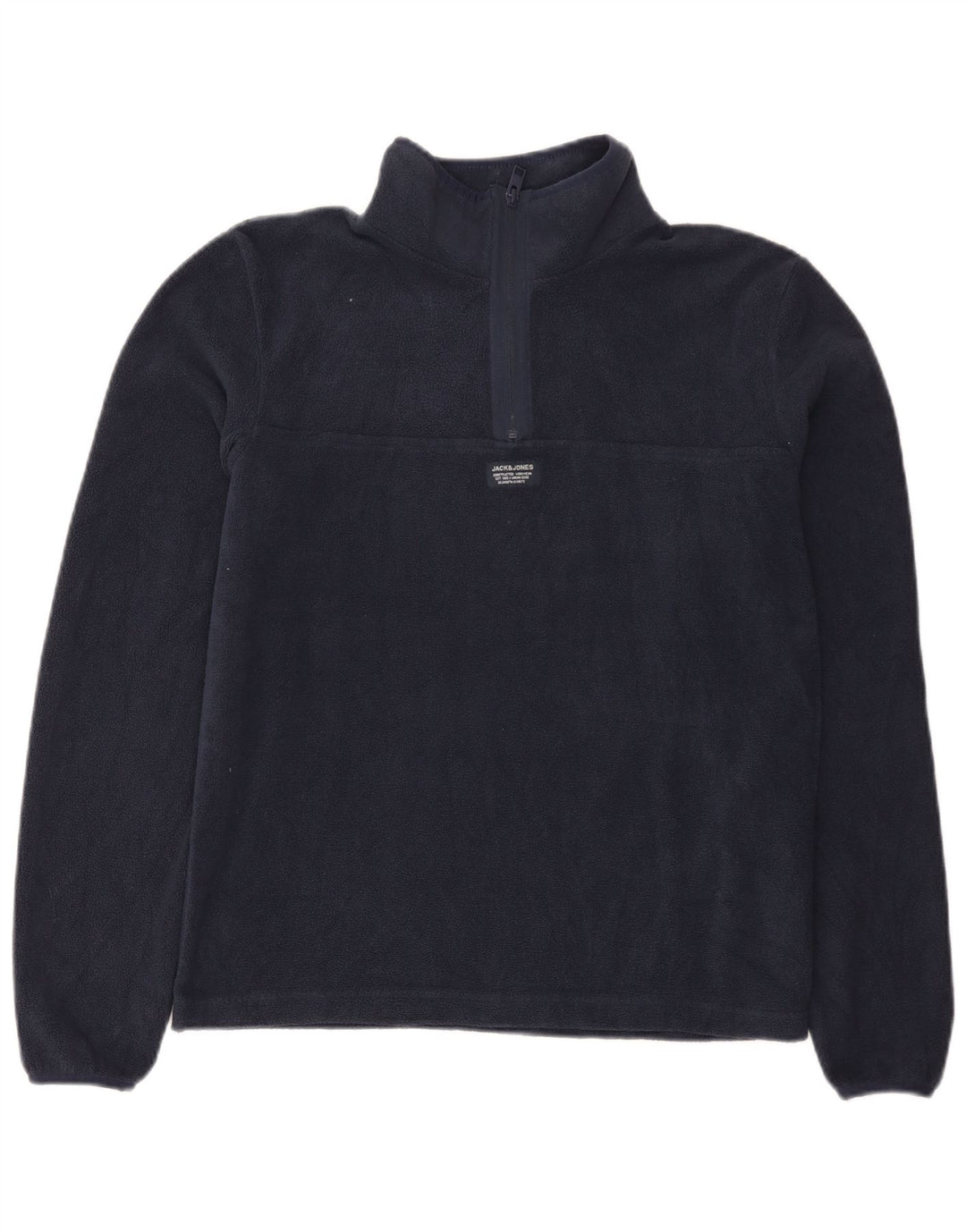 Jack & Jones Pull polaire à col zippé pour homme, petit, bleu marine, polyester