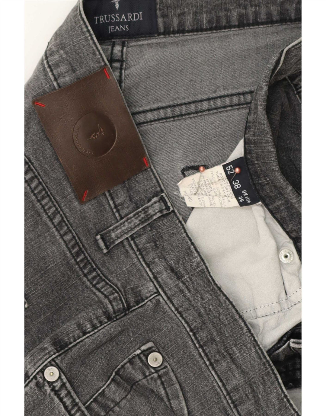 Trussardi Jean Droit W36 L34 Gris Coton Homme