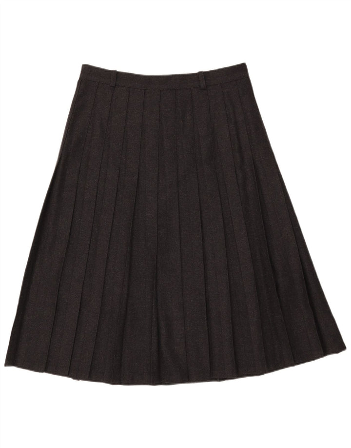 vintage Womens Knife Jupe Plissée W29 Laine Gris Moyen