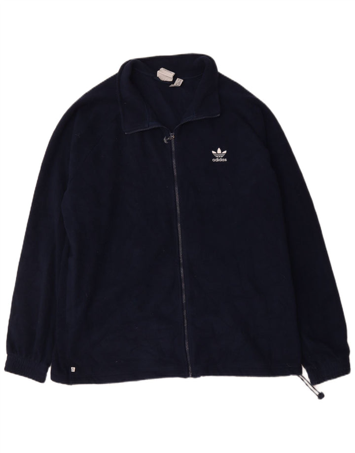 ADIDAS Veste polaire graphique pour homme UK 42 XL Bleu marine Polyester