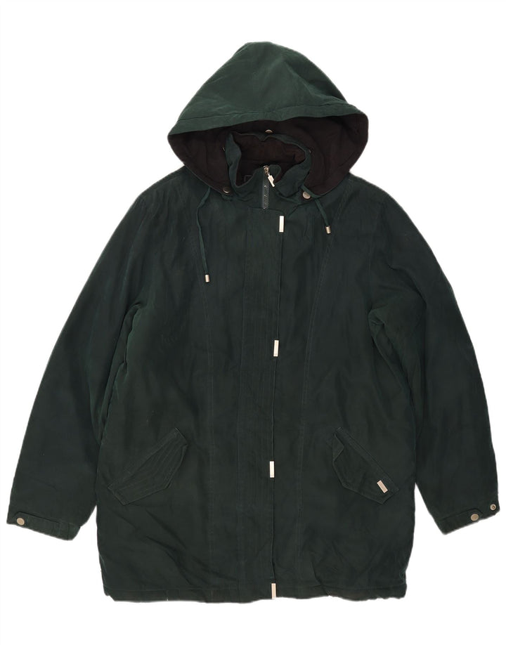 LONDON FOG Veste coupe-vent à capuche pour femme UK 14 Polyester vert moyen
