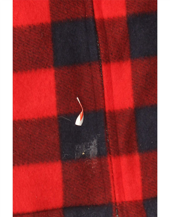 vintage Mens Fleece Bûcheron Chemise Grand Rouge Vichy Polyester