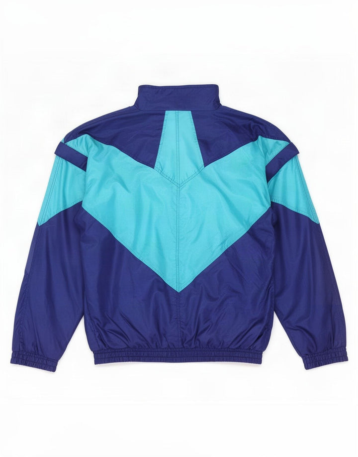 vintage Mens Survêtement Top Veste Bleu Marine Moyen Colourblock Polyamide