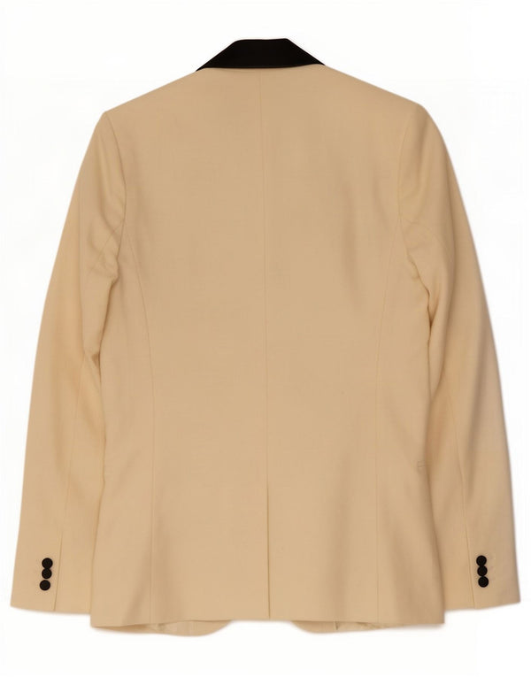 French Connection Veste blazer à 1 bouton pour femme UK 6 XS Beige Colourblock