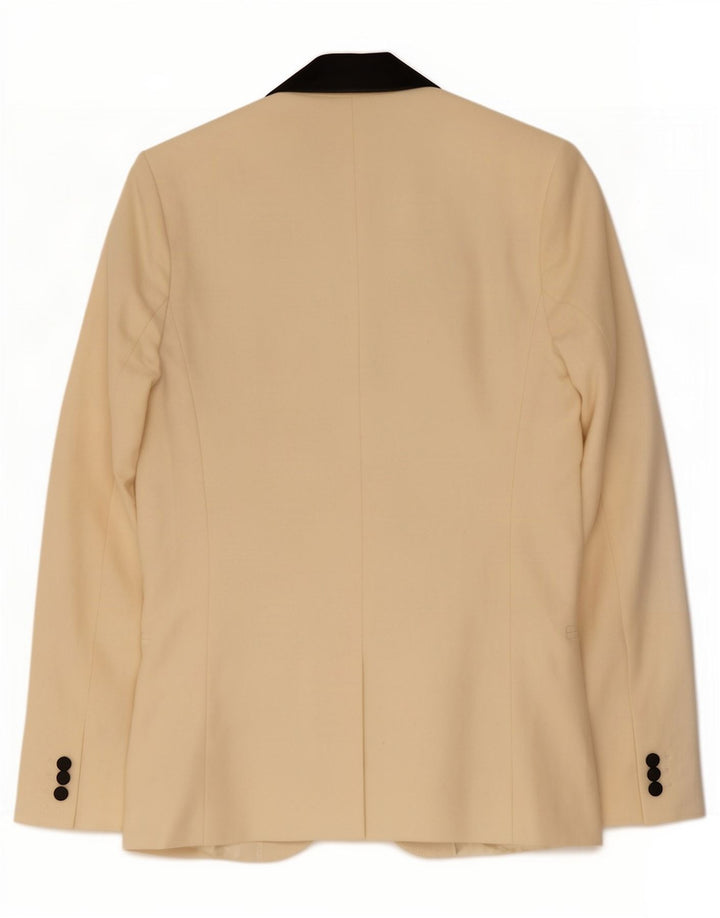 French Connection Veste blazer à 1 bouton pour femme UK 6 XS Beige Colourblock
