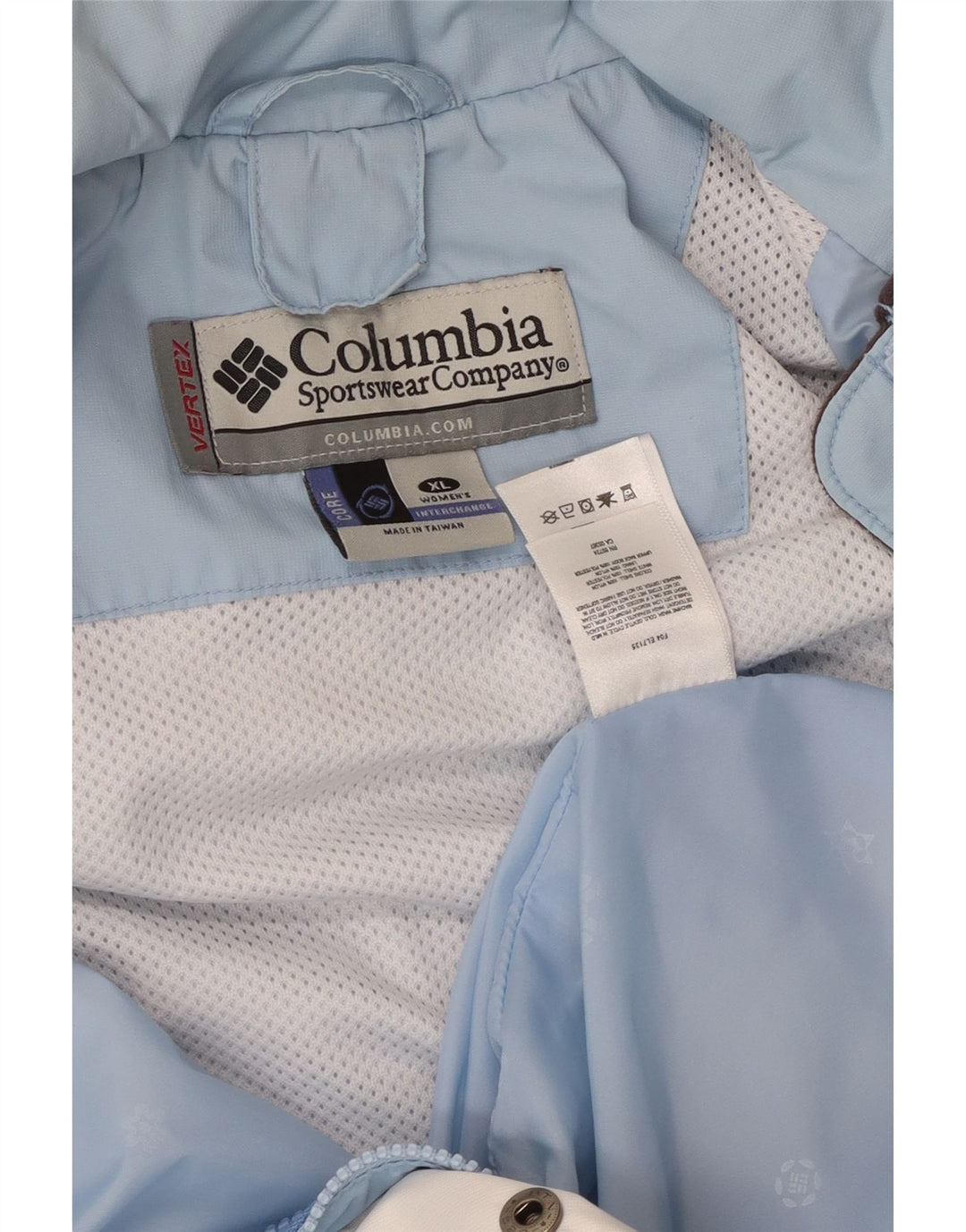 COLUMBIA Veste de pluie à capuche surdimensionnée pour femme UK 18 XL Bleu Colorblock