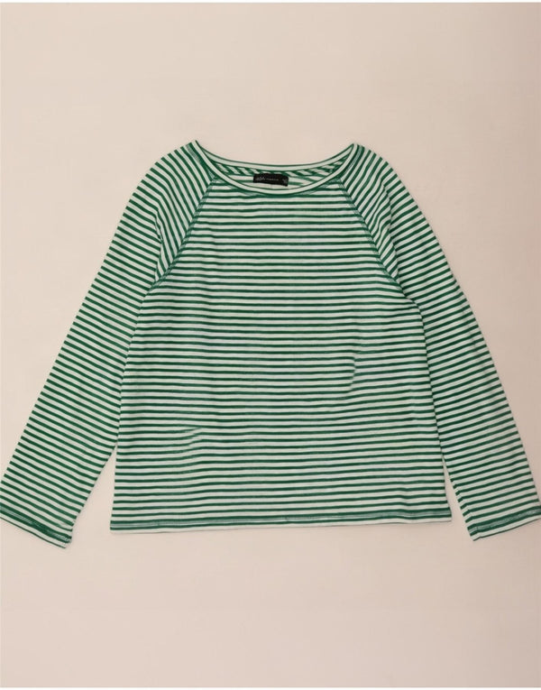 Marks & Spencer Haut à manches longues pour femme UK 18 XL Coton rayé vert