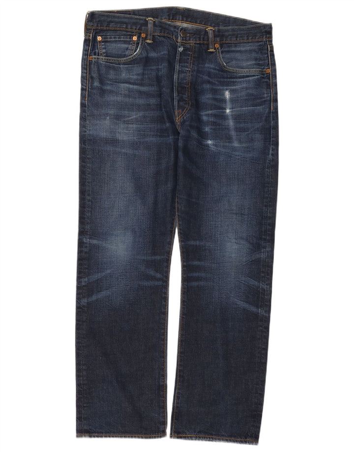 LEVI'S Jean Droit 501 Homme W36 L30 Bleu Marine Coton