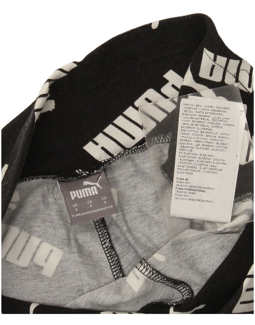 Puma Leggings graphiques pour femmes UK 10 petit coton noir