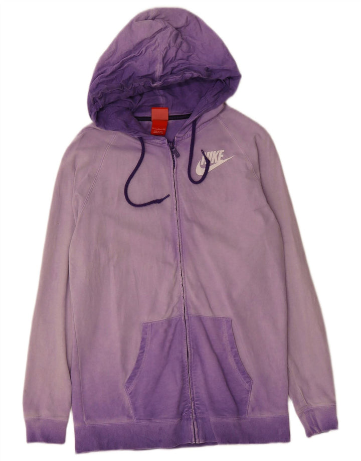 NIKE Mens Zip Hoodie Sweater Small Purple Cotton