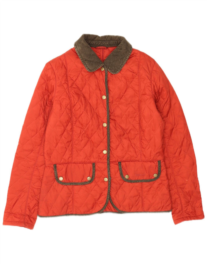 Barbour Veste matelassée pour femme UK 12 Medium Rouge Polyamide