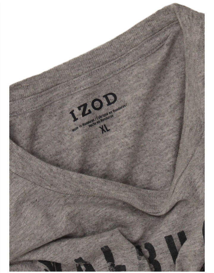 IZOD T-Shirt Graphique Homme XL Gris Moucheté