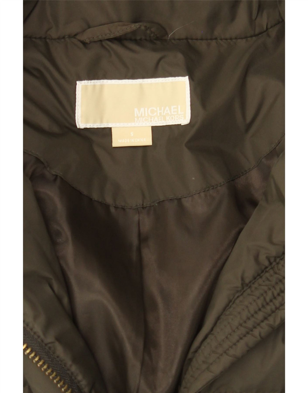 MICHAEL KORS Womens Hooded Padded Jacket UK 10 Small Green Winter Vintage Michael Kors and Second-Hand Michael Kors from Messina Hembry 