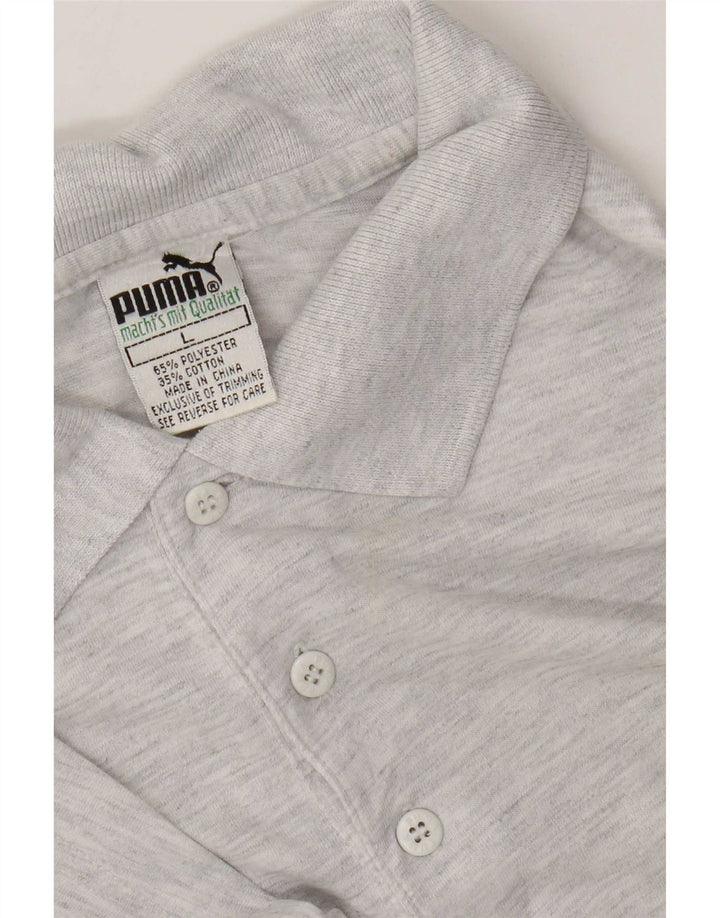 Puma Polo Homme Large Gris Moucheté Polyester