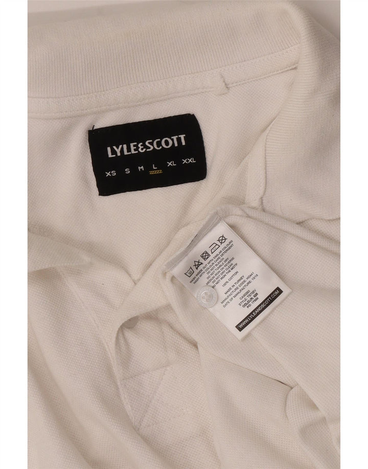Lyle & Scott Polo Homme Large Blanc Rayé Coton