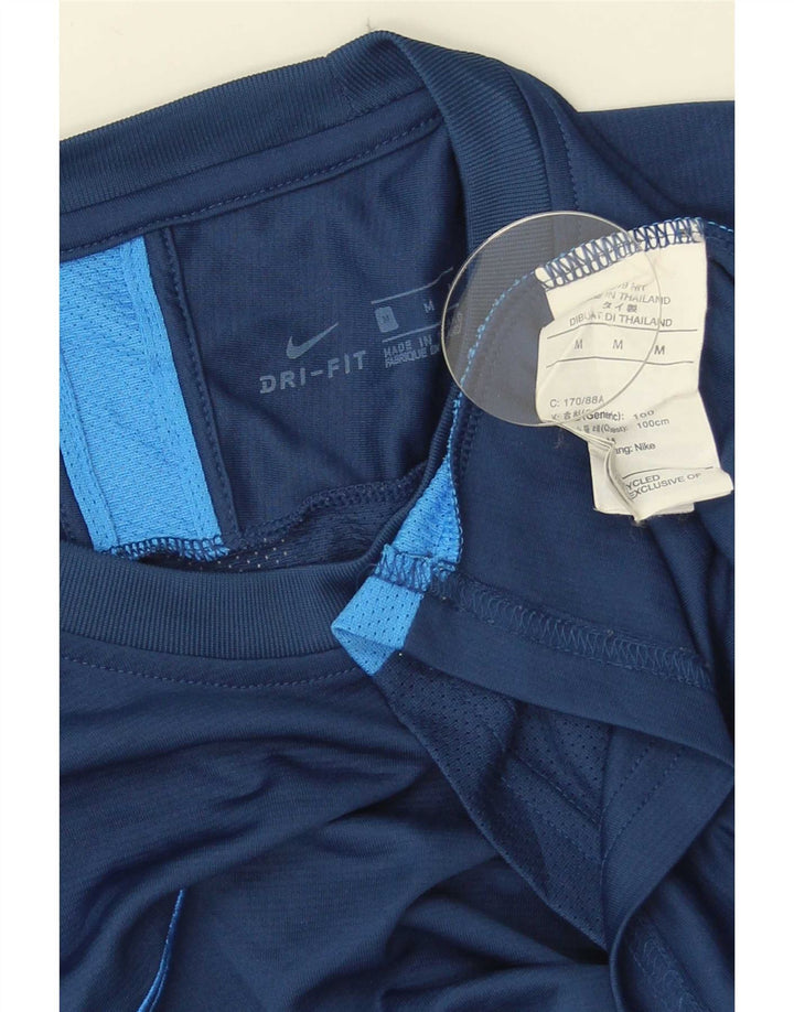 Nike Hommes Dri Fit T-Shirt Haut Bleu Marine Colorblock Polyester