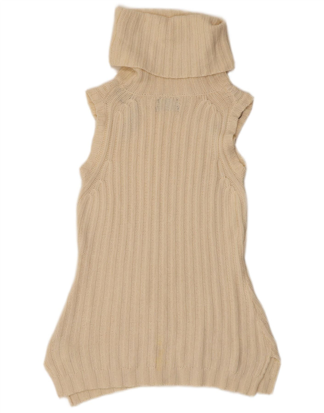Massimo Dutti Pull sans manches à col roulé pour femme Beige moyen UK 12