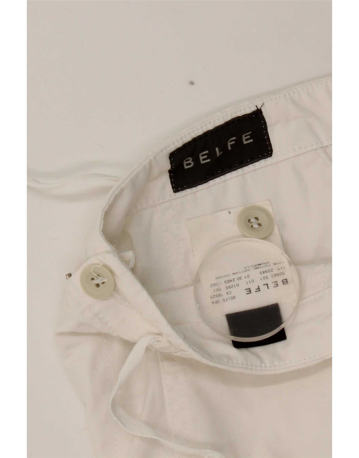 Belfe Short Chino Homme W30 Coton Blanc Moyen