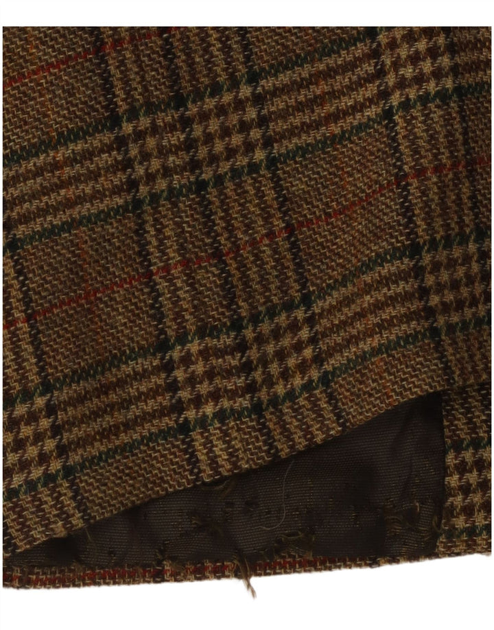 Hugo Boss Veste blazer à 3 boutons pour homme EU 52 XL Beige à carreaux en laine vierge